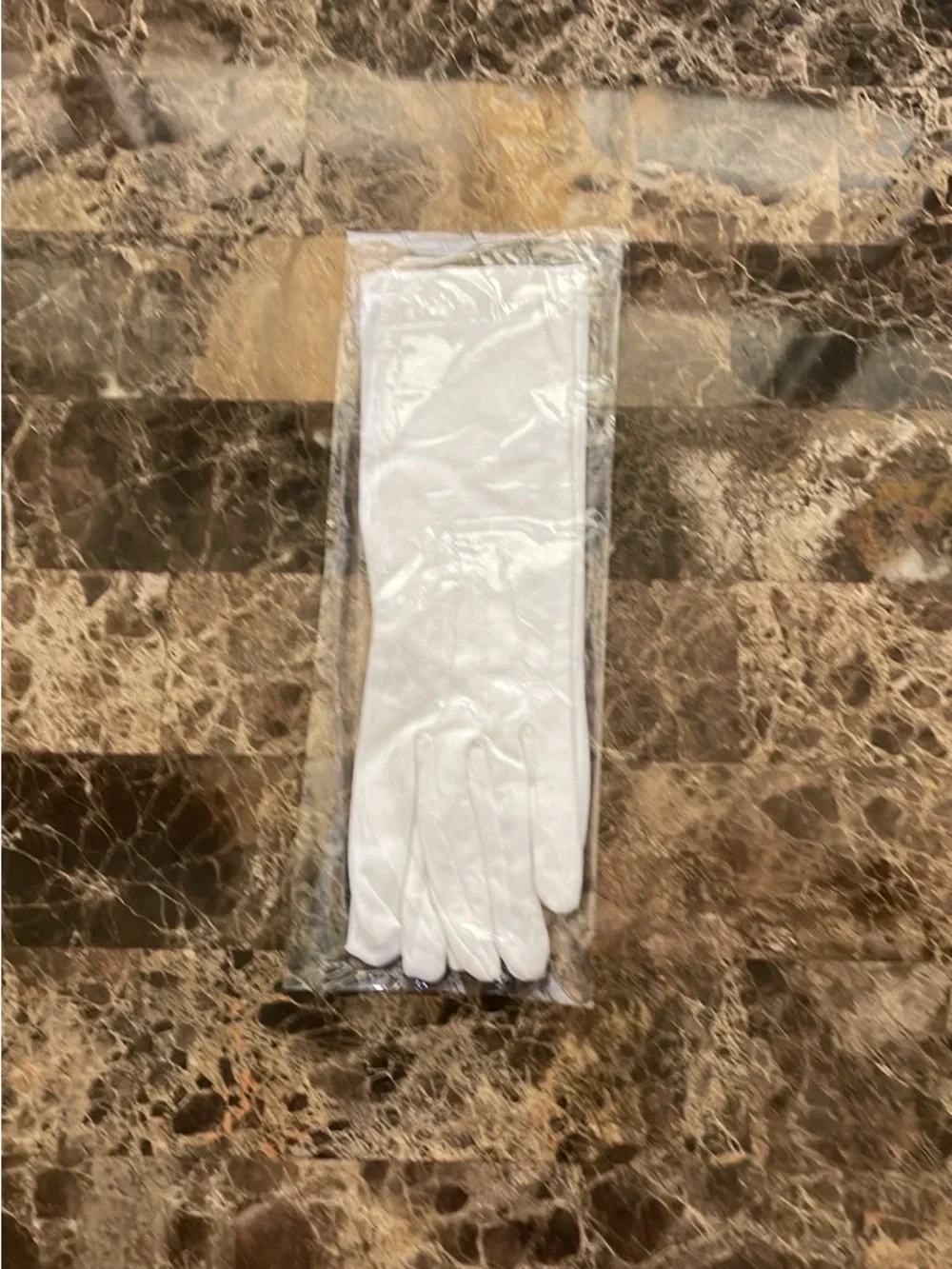 Kids White Cotton Knit band Gloves - Medium